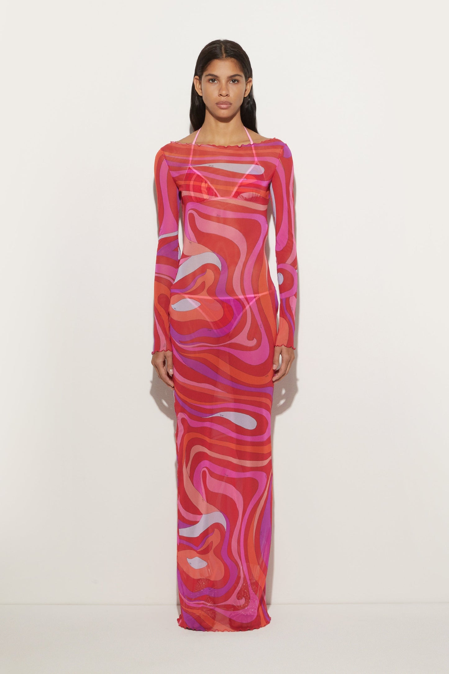 NOIRE VIBRANT CHIFFON MAXI DRESS