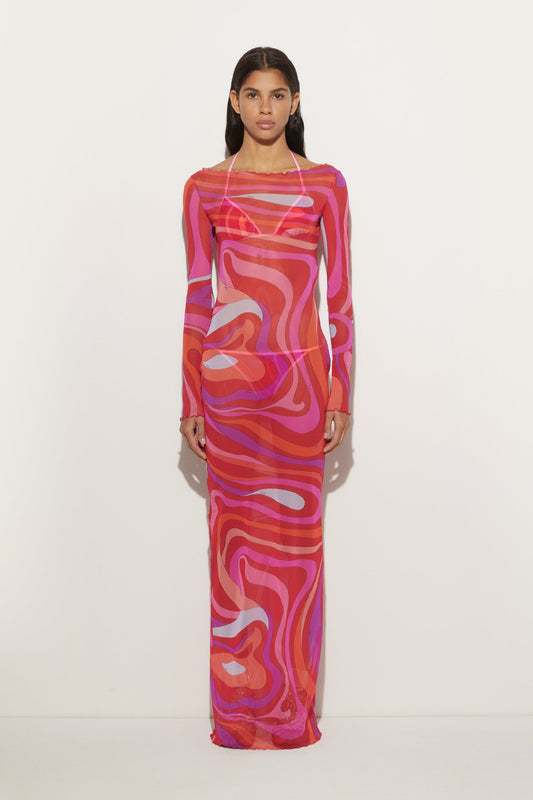 NOIRE VIBRANT CHIFFON MAXI DRESS
