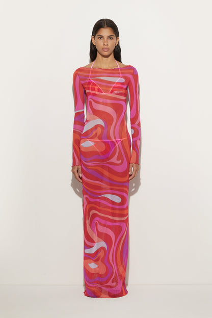 NOIRE VIBRANT CHIFFON MAXI DRESS