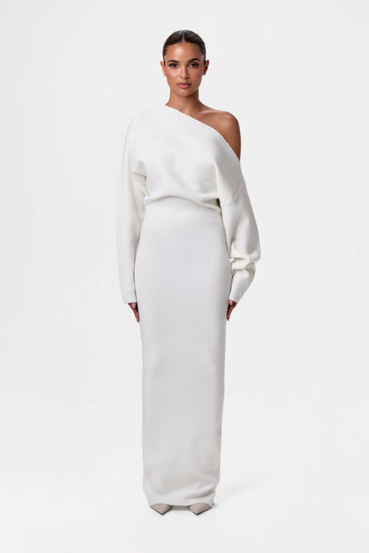 AURORA SHOULDER REVEAL DRESS