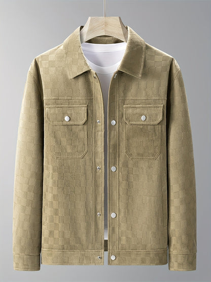 RAFAEL TONAL CHECKERBOARD SUEDE JACKET