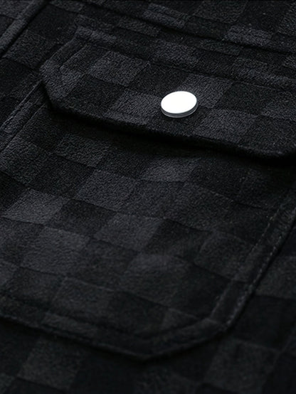 RAFAEL TONAL CHECKERBOARD SUEDE JACKET